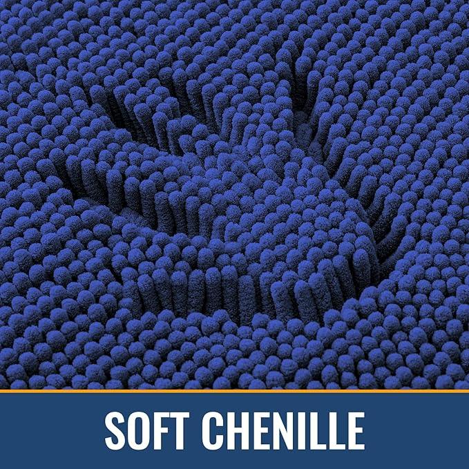 Arotive Bathroom Rugs 30x20, Extra Soft Absorbent Shaggy Chenille Bath Rugs, Machine Washable Rubber Backing Non-Slip Bath Mats for Bathroom Floor Tub and Shower, Home Decor Accessories, Royal Blue - ModernBath