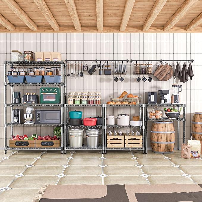 1750 lbs Steel Storage Shelving 5-Tier Utility Shelving Unit Steel Organizer Wire Rack for Home,Kitchen,Office,Garage, 1750 LBS Capacity 17.7" D x 47.2" W x 72.3" H - ModernBath