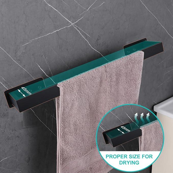 LANC ORB Hand Towel Holder 12-Inch Self-Adhesive Towel Bar for Bathroom Wall Mounted and No Drilling Towel Ring, Sticky on Kitchen Bathroom Towel Rod Oil Rubbed Bronze, A8310ORB-L3 - ModernBath