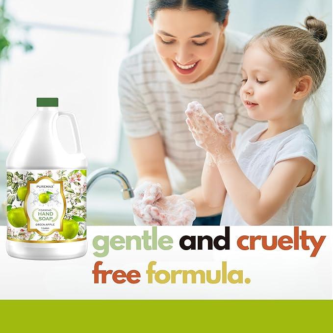 Puremax Foaming Hand Soap Refill with Essential Oils | Green Apple | Moisturizing | All-Natural | Made in USA | 128 Fl Oz (1 Gallon) | - ModernBath
