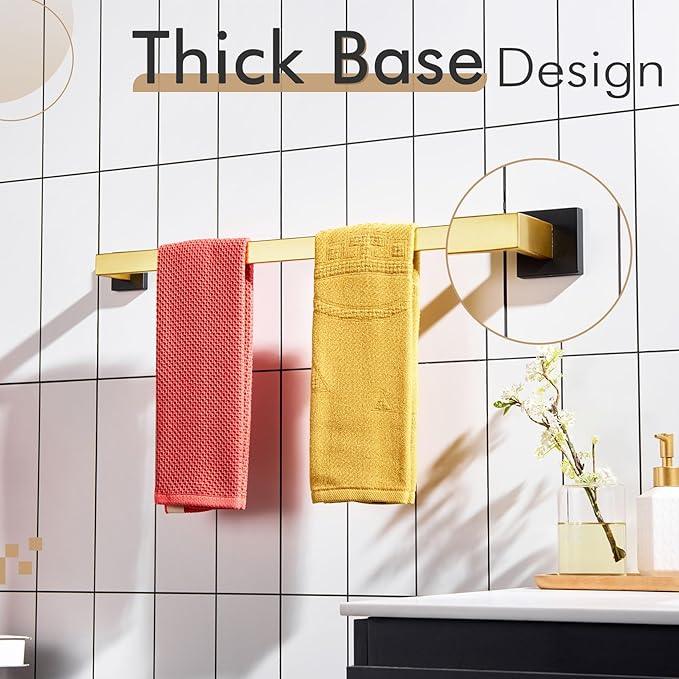 KOKOSIRI 24-Inch Towel Bars for Bathroom Wall Mounted Kitchen Towel Rack Holder T-304 Stainless Steel Matte Black and Brushed Gold, B4003GDK-L24 - ModernBath