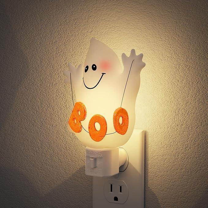 JandCase Ghost Night Light, 3000K Night Lights Plug into Wall,Cute & Funny Halloween Night Light for Kids,Plug in Ghost Nightlight with 360° Rotatable for Halloween Party Decor,1 Pack - ModernBath