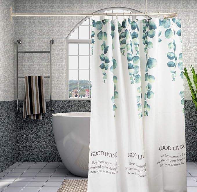 Artiwell L Shaped Shower Curtain Rod, Bathroom Bathtub Corner Shower Curtain Rod with Ceiling Support (BRUSHED NICKEL) - ModernBath