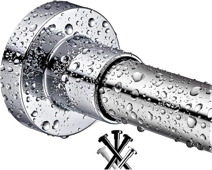 BRIOFOX Shower Curtain Rod 43-73 Inches, Rustproof and Non-Slip Spring Tension Rod for Window or Bathroom, Polished 304 Stainless Steel - ModernBath