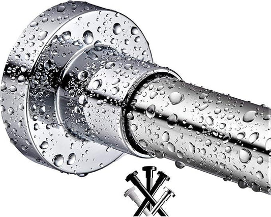 BRIOFOX Shower Curtain Rod 43-73 Inches, Rustproof and Non-Slip Spring Tension Rod for Window or Bathroom, Polished 304 Stainless Steel - ModernBath