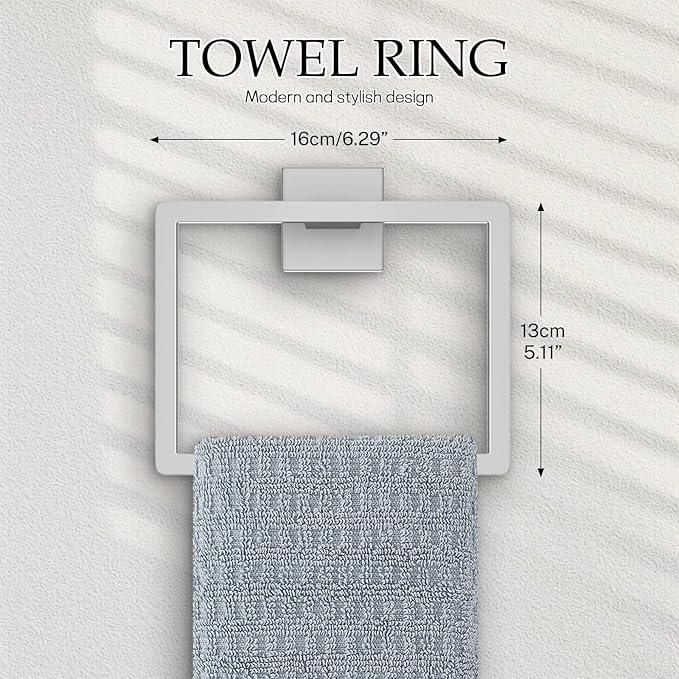 5-Pieces Brushed Nickel Bathroom Hardware Accessories Set,16 Inch Towel Bar Set,Stainless Steel Bathroom Hardware Set Towel Holder Set for Bathroom,Wall-Mounted Bathroom Accessories Kit - ModernBath