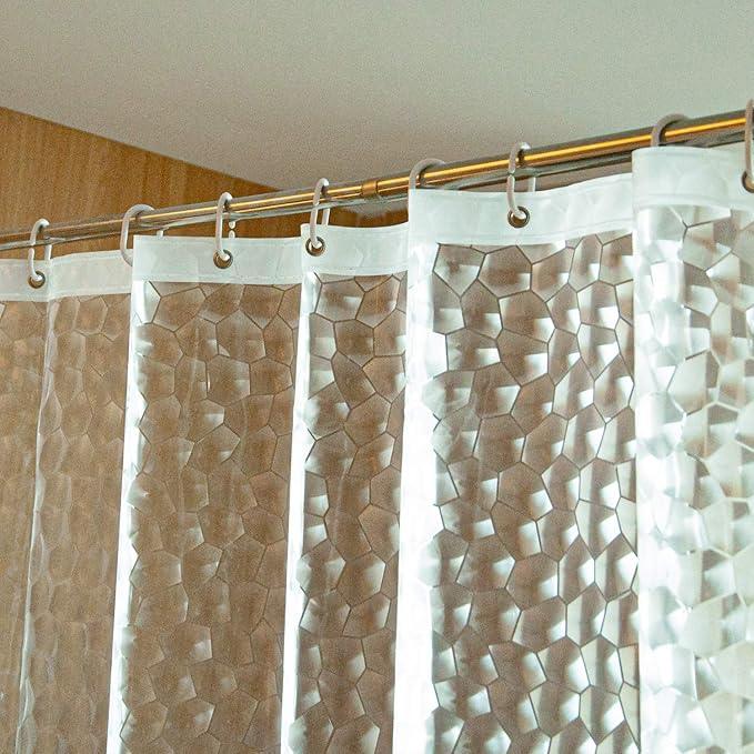 NTBAY EVA Clear Shower Curtain with Water Cube, Water-Repellent Liner with 3 Magnets for Bathroom, 72x72 Inches - ModernBath