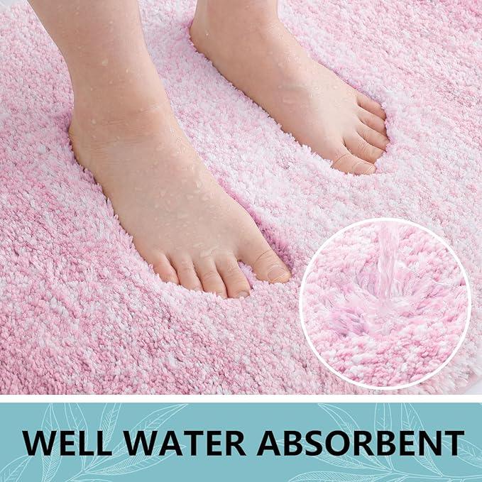 Arotive Microfiber Bathroom Rugs, Shaggy Soft and Absorbent Bath Rug, Non-Slip, Thick Plush Machine Washable Dry Bath Mats for Bathroom, Tub and Shower, 59x24, Mauve, Rectangular - ModernBath