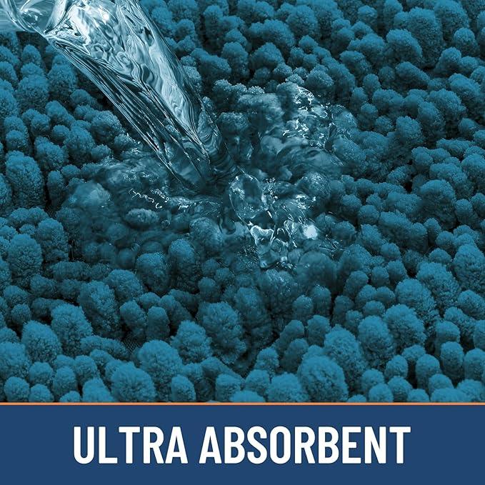 Smiry Bathroom Rugs Mat 47x17, Extra Soft Absorbent Chenille Bath Rugs, Non Slip Rubber Backing Machine Washable Quick Dry Bath Mats for Bathroom Floor, Tub, Shower, Home Accessories, Peacock Blue - ModernBath