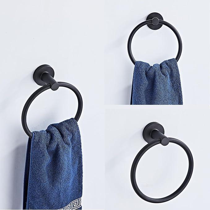 Matte Black Bathroom Hardware Set 5 Piece with Towel Racks for Bathroom, SUS304 Stainless Steel Bath Towel Bar Set, 24 Inch Wall Mounted Accessories Kit… - ModernBath