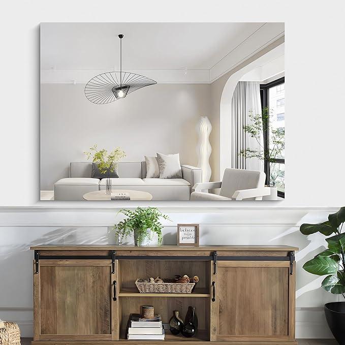 KOCUUY Large Frameless Mirror, 55"x40" Bathroom Mirror for Over Sink, Upgraded Shatterproof, Large Rectangle Unframed Mirror for Wall, Bedroom, Living Room, Entryway, Hang Horizontal/Vertical - ModernBath