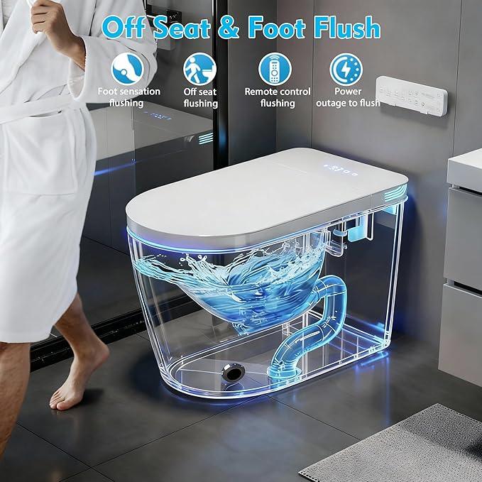 TOTTE Luxury Smart Toilet with Bidet Built-in, Auto Open/Close, Dual Auto Power Flush, One Piece Elongated Toilet with Instant Warm Water & Warm Air Dryer, Built-in Aroma System, Japanese Toilets - ModernBath