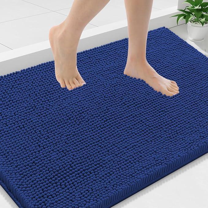 Smiry Luxury Chenille Bathroom Rugs 36x24, Extra Soft and Absorbent Shaggy Bath Mat, Machine Washable, Non-Slip Plush Carpet Runner for Tub, Shower, and Floor, Home Decor Accessories, Royal Blue - ModernBath