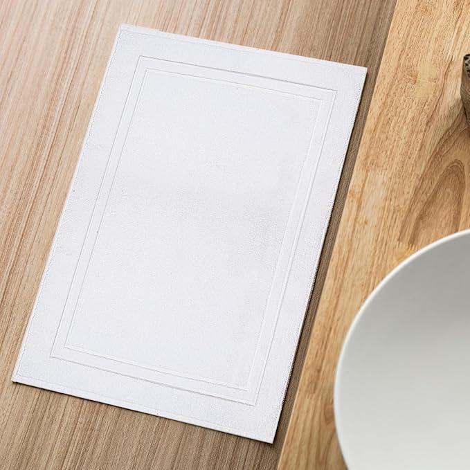 Infinitee Xclusives Premium Cotton Bath Mats for Bathroom – Pack of 2 | 34x22 Inches | Ultra Soft, Super Absorbent, Non-Slip, Machine Washable Mats (White) [Not a Rug] - ModernBath