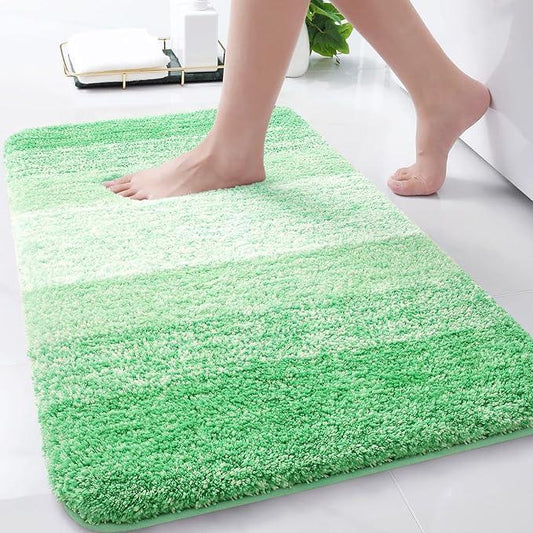 Arotive Microfiber Bathroom Rugs, Shaggy Soft and Absorbent Bath Rug, Non-Slip, Thick Plush Machine Washable Dry Bath Mats for Bathroom, Tub and Shower, 30x20, Green, Rectangular - ModernBath