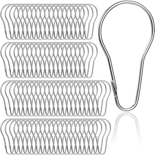 Lyellfe 200 Pieces Shower Curtain Hooks, Rust-Proof Metal Bathroom Curtain Rings for Bathroom Shower Rods Curtains