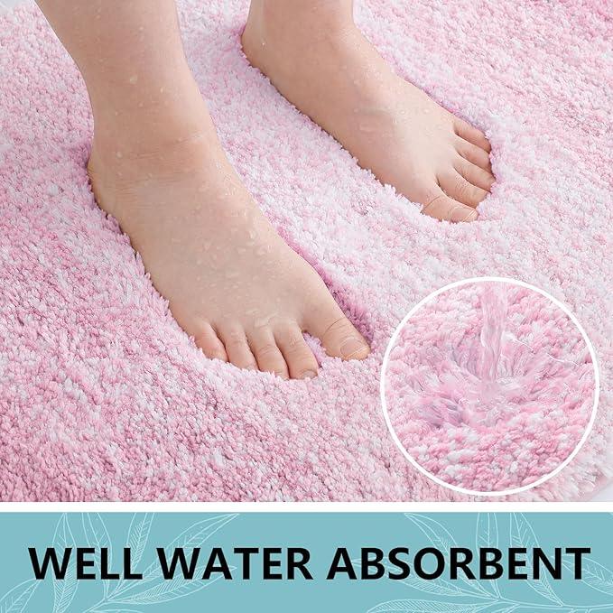 Arotive Microfiber Bathroom Rugs, Shaggy Soft and Absorbent Bath Rug, Non-Slip, Thick Plush Machine Washable Dry Bath Mats for Bathroom, Tub and Shower, 24x16, Mauve, Rectangular - ModernBath