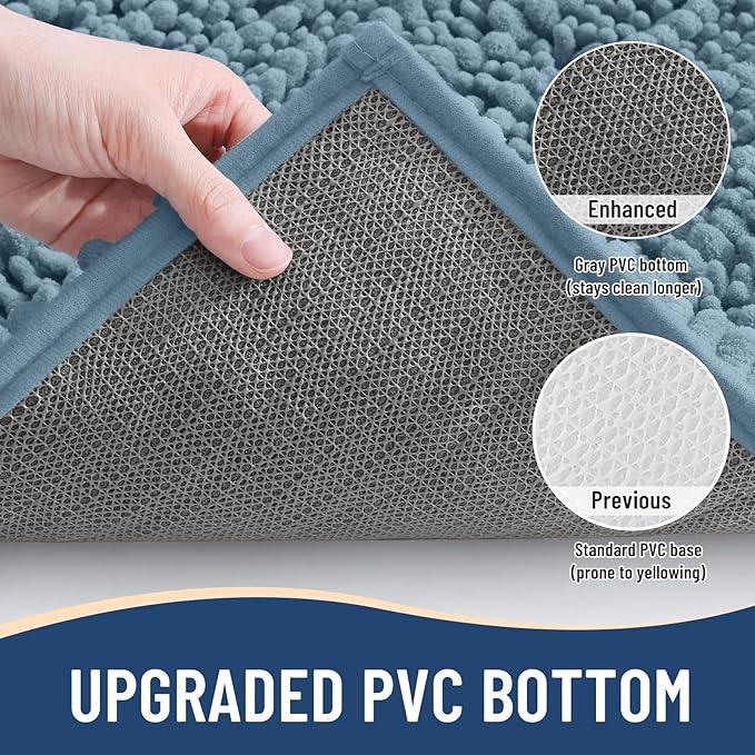 Arotive Luxury Chenille Bathroom Rug Mat, Extra Soft Thick Absorbent Shaggy Bath Rugs, Non-Slip Machine Wash Dry, Plush Bath Mats for Bathroom, Shower and Tub, 30x17, Smoky Gray - ModernBath