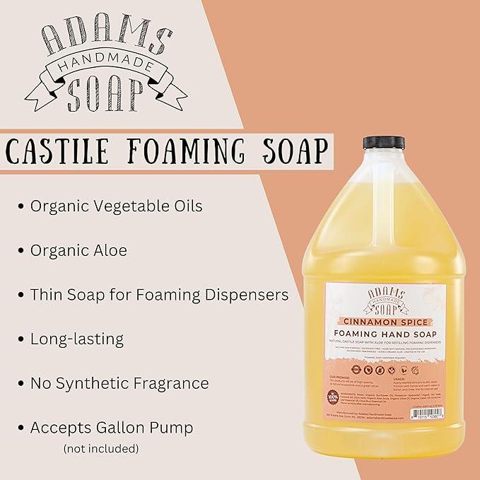 Adams Handmade Soap Liquid Foaming Soap 1 Gal - Cinnamon Spice - ModernBath
