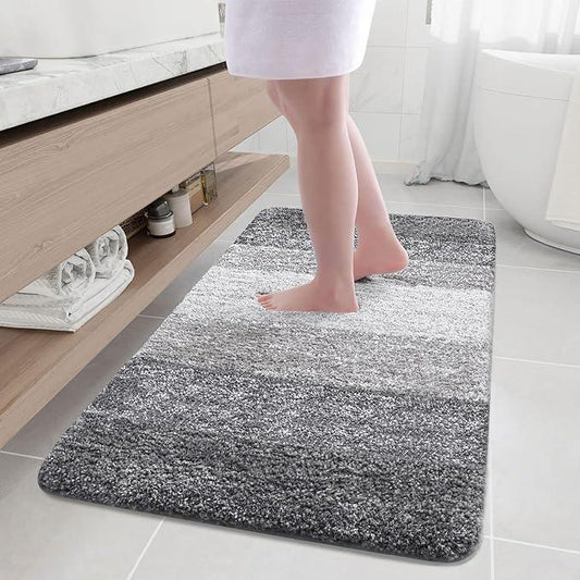 Arotive Microfiber Bathroom Rugs, Shaggy Soft and Absorbent Bath Rug, Non-Slip, Thick Plush Machine Washable Dry Bath Mats for Bathroom, Tub and Shower, 50x30, Grey, Rectangular - ModernBath