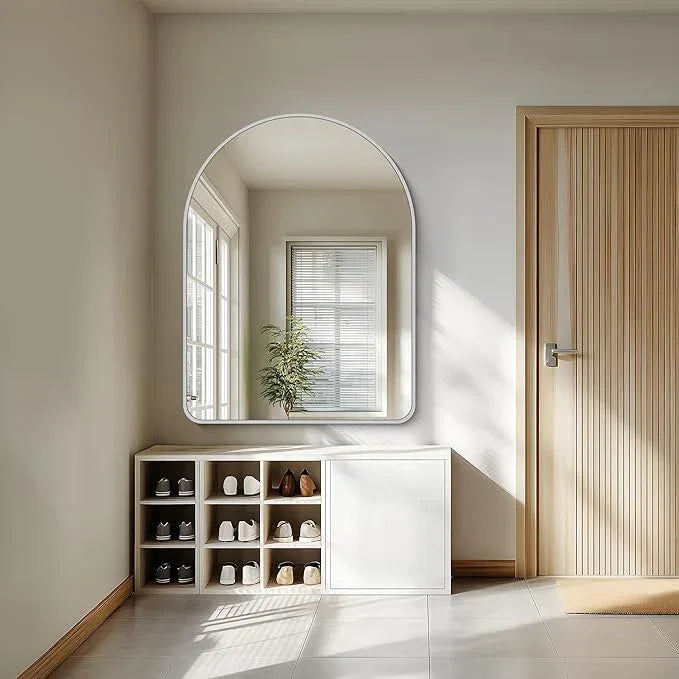 FORBATH Large Arched Wall Mirror 48x36 Inch, Silver Arch Bathroom Mirror with Aluminum Frame, Arched Mirror for Dresser, Fireplace,Entryway,Home Decor,Hanging or Leaning Against Wall - ModernBath