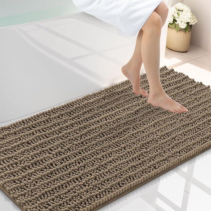 Smiry Bathroom Rugs Mat 44x24, Extra Soft Absorbent Chenille Bath Rugs, Non Slip Rubber Backing Machine Washable Quick Dry Bath Mats for Bathroom Floor, Tub, Shower, Home Decor Accessories, Camel - ModernBath