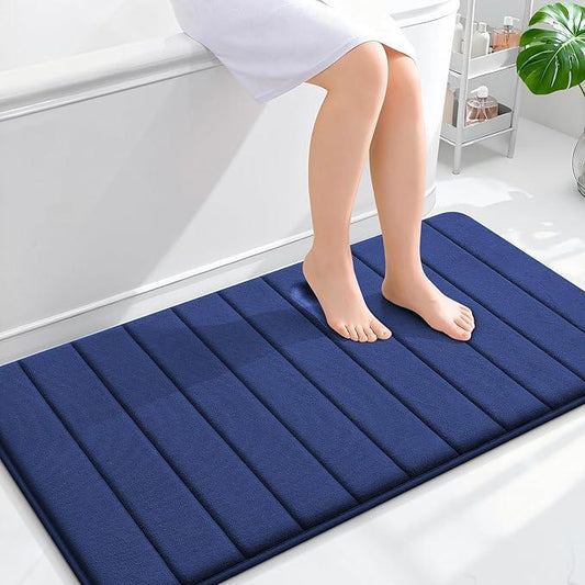 OLANLY Memory Foam Bath Mat 44x24, Super Soft Absorbent Bathroom Rugs, Quick Dry, Machine Washable Shower Floor Rugs, Bathmat Carpet, Bathroom Home Decor Accessories, Twilight Sapphire - ModernBath