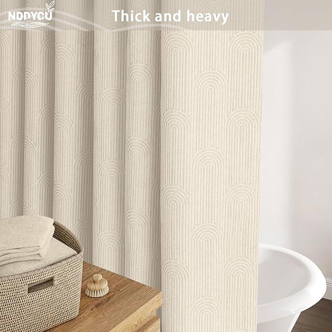 NDDYCU Boho Cotton Shower Curtain Morden Mid Centery Minimalist Shower Curtain,Beige,72 * 72 - ModernBath