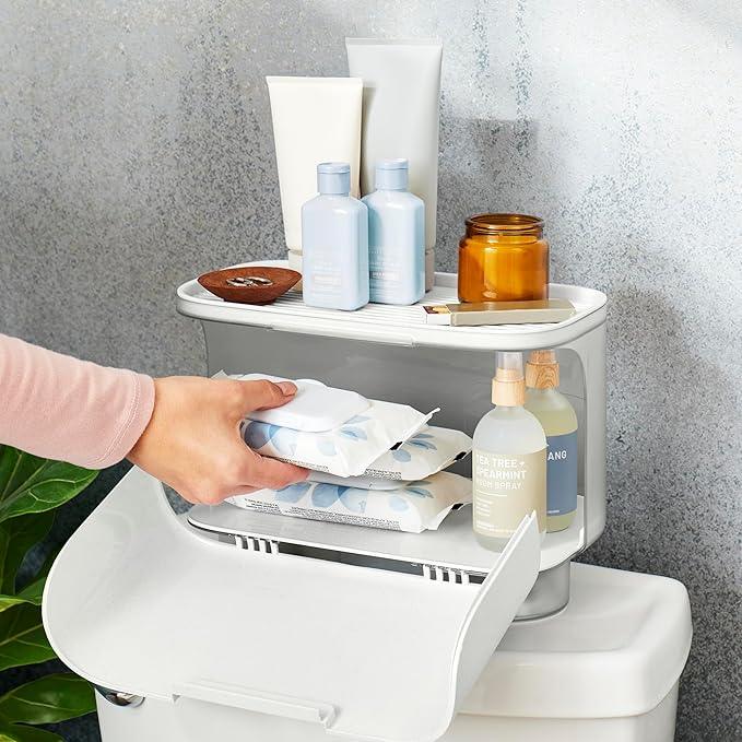 YouCopia Hideaway Toilet Cabinet, Over The Toilet Bathroom Organizer for Paper Rolls, Wipes and Accessories - ModernBath