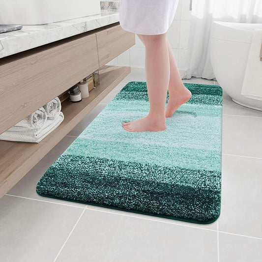 Arotive Microfiber Bathroom Rugs, Shaggy Soft and Absorbent Bath Rug, Non-Slip, Thick Plush Machine Washable Dry Bath Mats for Bathroom, Tub and Shower, 44x32, Dark Green, Rectangular - ModernBath