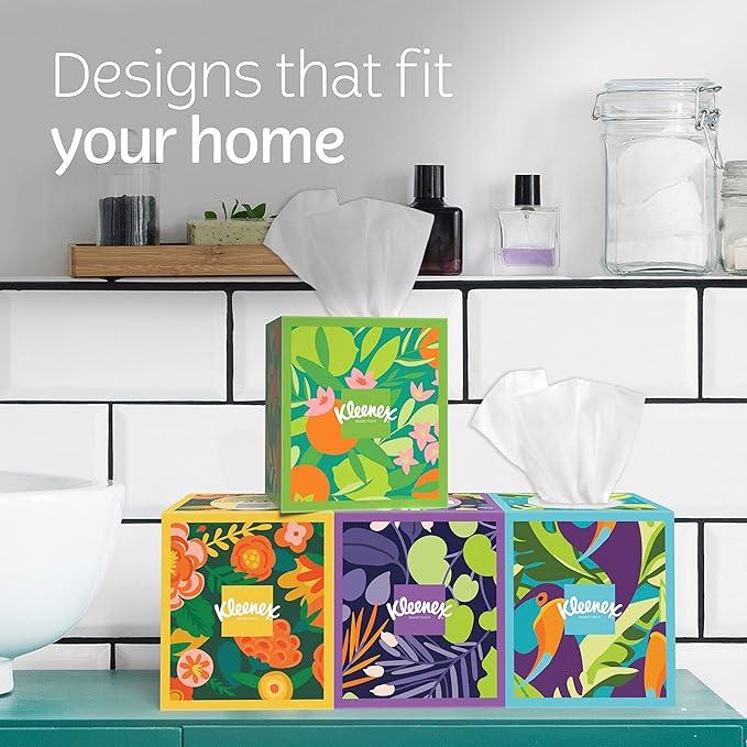 Kleenex Ultra Soft Facial Tissues, 8 Cube Boxes, 80 Tissues per Box, 3-Ply, Packaging May Vary (Pack of 2) - ModernBath