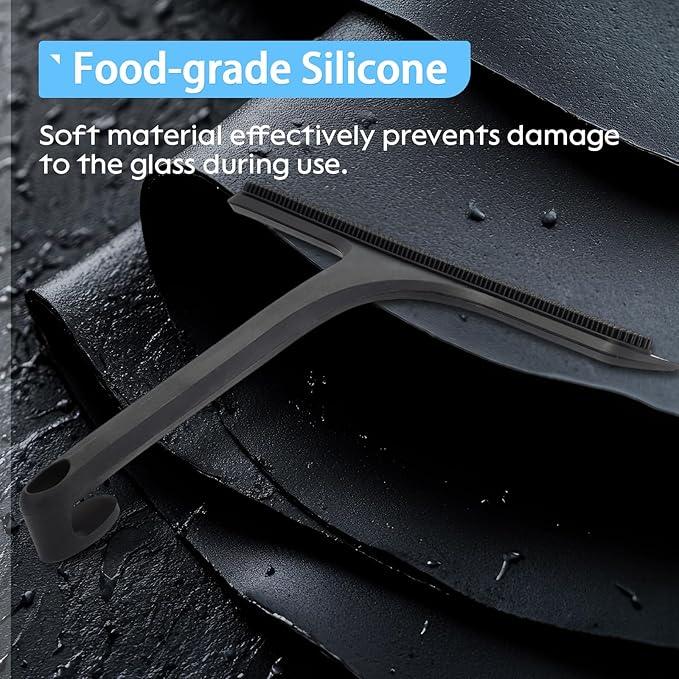 Mesiiloly 10.7“ Wide All-Purpose Shower Squeegee for Glass Doors, Squeegee for Shower Glass with Hook, Window Squeegee for Home, Small Squeegee for Shower, Bathroom, Car Glass, Mirror (Black) - ModernBath