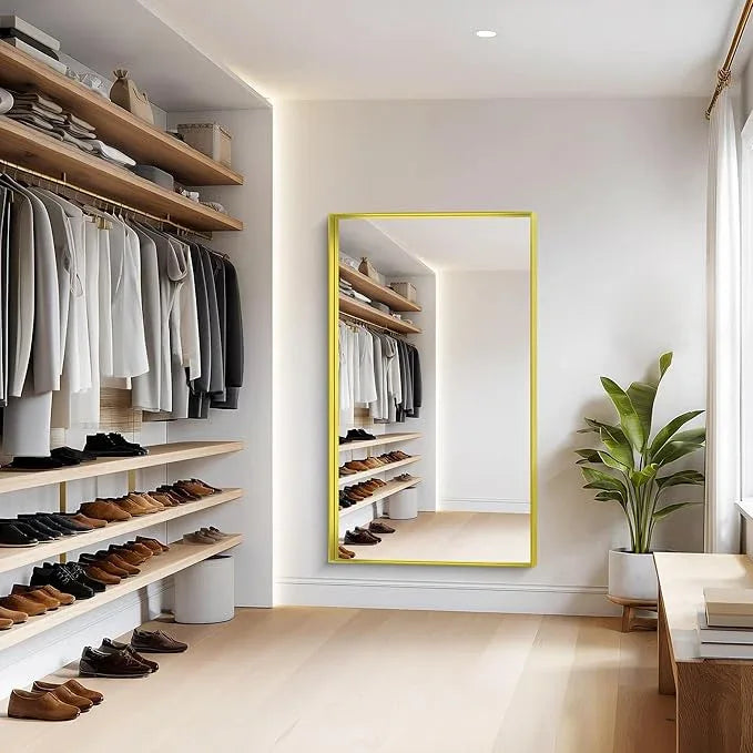 NIMURY Gold Bathroom Mirror, 36x60 Inch Rectangular Deep Frame Mirror, Large Wall Mounted Bathroom Vanity Mirror Over Sink for Bedroom,Restroom, Living Room, Hangs Vertically or Horizontally - ModernBath