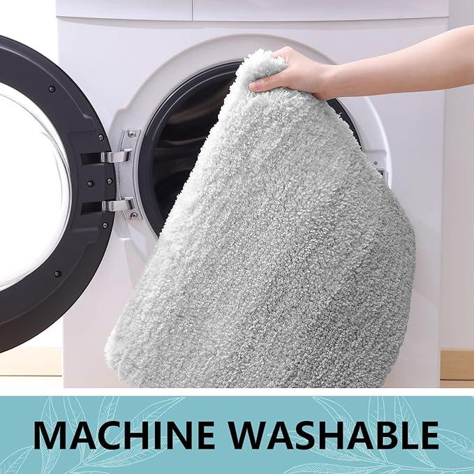Arotive Microfiber Bathroom Rugs, Shaggy Soft and Absorbent Bath Rug, Non-Slip, Thick Plush Machine Washable Dry Bath Mats for Bathroom, Tub and Shower, 54x24, Light Grey, Rectangular - ModernBath