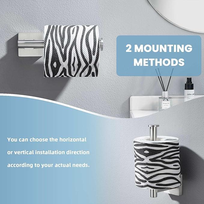 Suyar Bathroom Hardware Set Brushed Nickel, 304 Stainless Steel Bathroom Accessories 4 Pieces, Include Robe Hook, Toilet Paper Holder, Hand Towel Holder, Towel Bar, Wall Mount - ModernBath