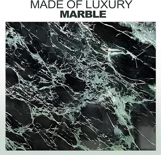 Koville Natural Marble Tray, 12x8“ Coffee Table Vanity/Decorative Tray for Jewerly, Watch, Perfume Candle Storage for Bedroom/Bathroom/Kitchen Countertop(Indian Green Marble) - ModernBath