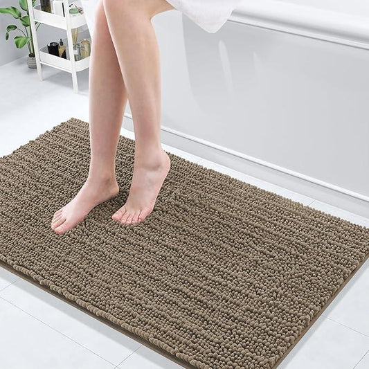 Arotive Luxury Chenille Bathroom Rug Mat, Extra Soft Thick Absorbent Shaggy Bath Rugs, Non-Slip Machine Wash Dry, Plush Bath Mats for Bathroom, Shower and Tub, 47x24, Camel - ModernBath