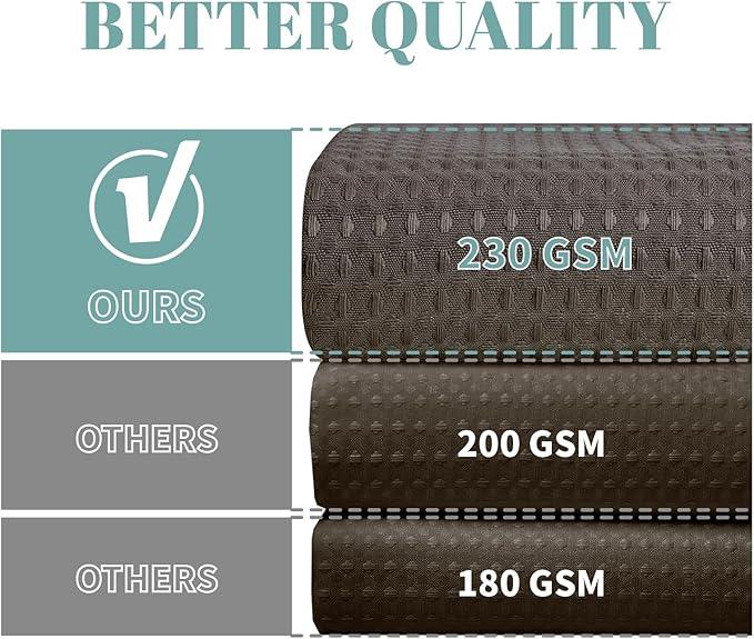 eachope Brown Extra Long No Hook Waffle Weave Shower Curtain with snap-in Liner Replacement, 230GSM Waterproof Fabric Hotel Shower Curtain Set for Bathroom, Through Mesh Top Window,71Wx86H - ModernBath