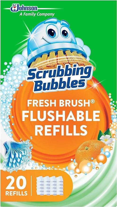 Scrubbing Bubbles Flushable Toilet Bowl Wand Cleaner Refills, Fresh Brush Cleaner Toilet Refill Pads, Removes Limescale & Odors, Citrus Scent, 20 Count (Pack of 1) - ModernBath
