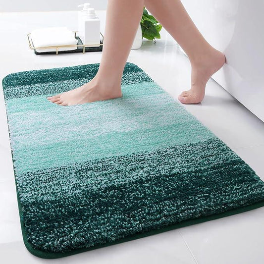 Arotive Microfiber Bathroom Rugs, Shaggy Soft and Absorbent Bath Rug, Non-Slip, Thick Plush Machine Washable Dry Bath Mats for Bathroom, Tub and Shower, 24x16, Dark Green, Rectangular - ModernBath