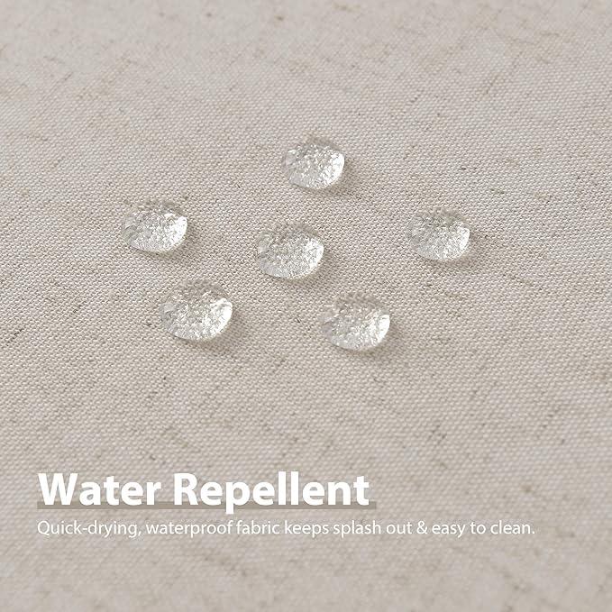 Jowels Oatmeal Linen Shower Curtain, Boho Farmhouse Shower Curtain Set for Bathroom, 200GSM Luxury Weighted Water Resistant Fabric Textured Shower Curtains with 12 Metal Hooks, 72Wx90H - ModernBath