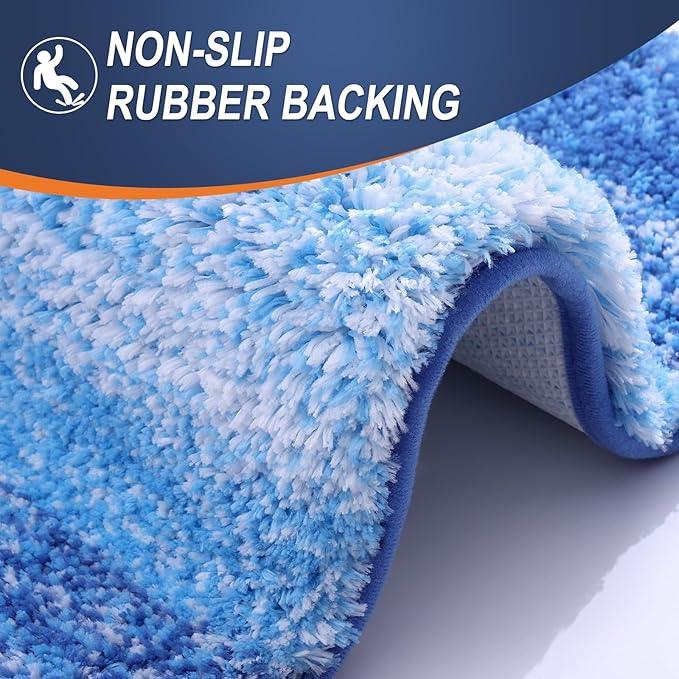 OLANLY Bathroom Runner Rugs 70x24, Extra Soft Absorbent Microfiber Bath Rugs, Rubber Backing, Quick Dry, Washable Bath Mats for Bathroom Floor, Tub and Shower, Home Decor Accessories, Light Royal Blue - ModernBath