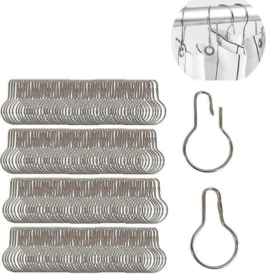 AHYCS Shower Curtain Hooks, Rust-Resistant Shower Hooks, Decorative Metal Shower Curtain Rings, Easy-to-Install Bathroom Curtain Hooks for Shower Curtain, Curtain Rods, Shower Curtain Liner (200 PCS) - ModernBath