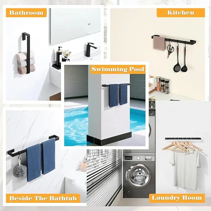 Alise 24'' Towel Bar for Bathroom,Black Towel Holder Towel Rack for Bathroom Wall Mount,SUS304 Stainless Steel Towel Rail Towel Hanger for Walls - ModernBath
