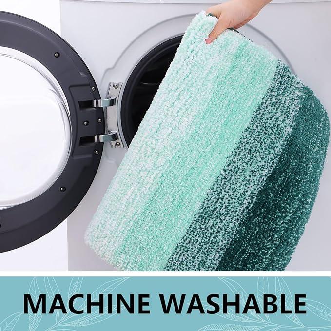 Arotive Microfiber Bathroom Rugs, Shaggy Soft and Absorbent Bath Rug, Non-Slip, Thick Plush Machine Washable Dry Bath Mats for Bathroom, Tub and Shower, 24x16, Dark Green, Rectangular - ModernBath