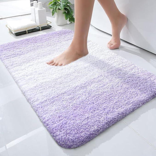 OLANLY Bathroom Rugs Mat 24x16, Extra Soft Absorbent Microfiber Bath Rugs, Rubber Backing, Quick Dry, Machine Washable Bath Mat for Bathroom Floor, Tub and Shower, Home Decor Accessories, Light Purple - ModernBath