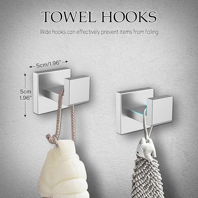 10-Pieces Brushed Nickel Bathroom Hardware Accessories Set,23.6 Inch Towel Bar Set,Stainless Steel Bathroom Hardware Set Towel Holder Set for Bathroom,Wall-Mounted Bathroom Accessories Kit - ModernBath
