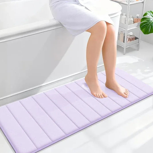 OLANLY Memory Foam Long Bathroom Rugs Runner 47x17, Super Soft Absorbent Bath Mat, Quick Dry, Machine Washable Shower Floor Rugs, Bathmat Carpet, Bathroom Home Decor Accessories, Lavender - ModernBath