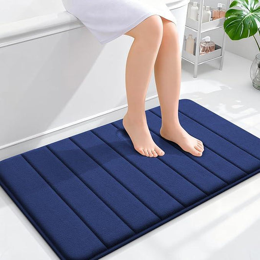 OLANLY Memory Foam Bath Mat 36x24, Super Soft Absorbent Bathroom Rugs, Quick Dry, Machine Washable Shower Floor Rugs, Bathmat Carpet, Bathroom Home Decor Accessories, Twilight Sapphire - ModernBath