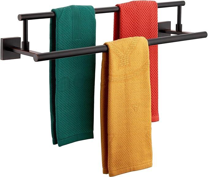 KOKOSIRI Towel Bars 24-Inch Bathroom Towel Holder Oil Rubbed Bronze Bath Towel Rails Racks Wall Mounted Stainless Steel B5009ORB-L24 - ModernBath